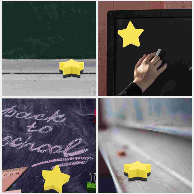 12 бр. Стикери Пентаграма Гума Детски гуми Малки анимационни магнитни звезди за бяла дъска Жълто