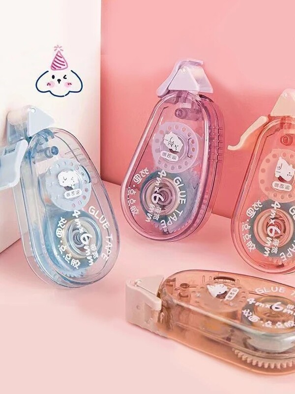 1PC точково лепило с висок вискозитет без оставяне на следи Коригираща лента тип прозрачно двустранно лепило за ученици