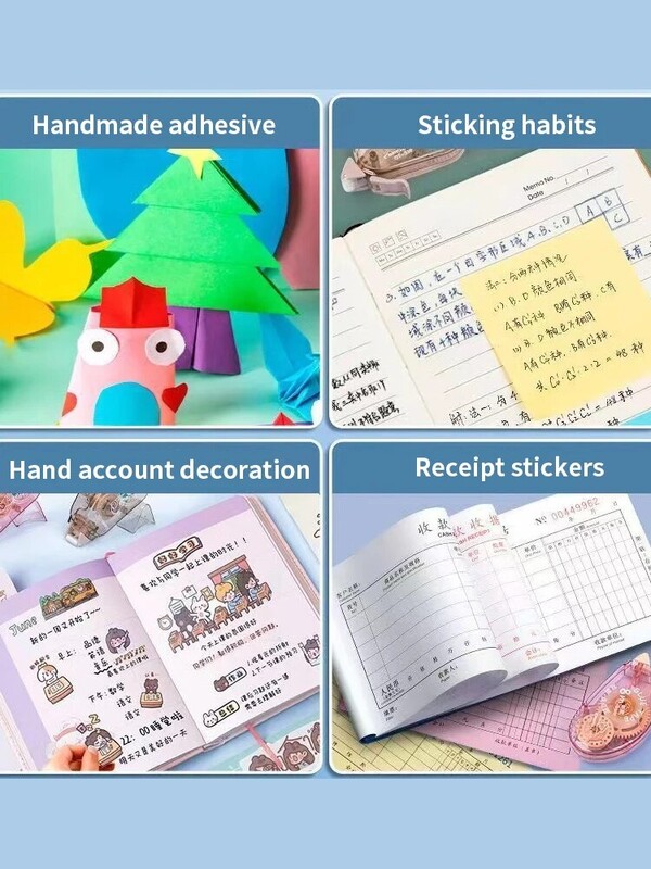 1PC точково лепило с висок вискозитет без оставяне на следи Коригираща лента тип прозрачно двустранно лепило за ученици