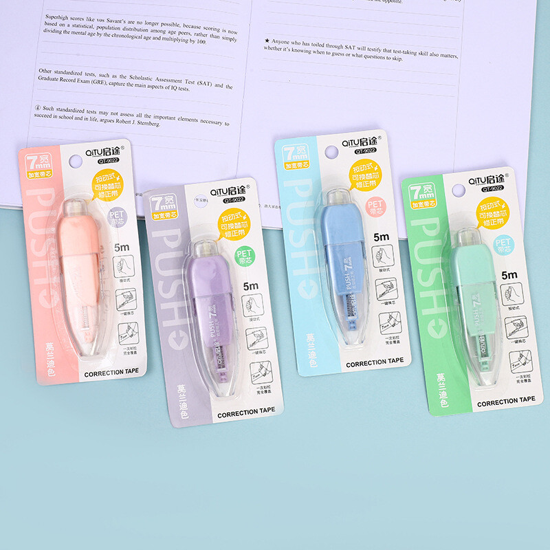 1 tk valget värvi korrigeeriv teip, mida on lihtne kasutada, aplikaator, pliiatsikujuline valgendusteip koheseks korrigeerimiseks kontoritarvete jaoks