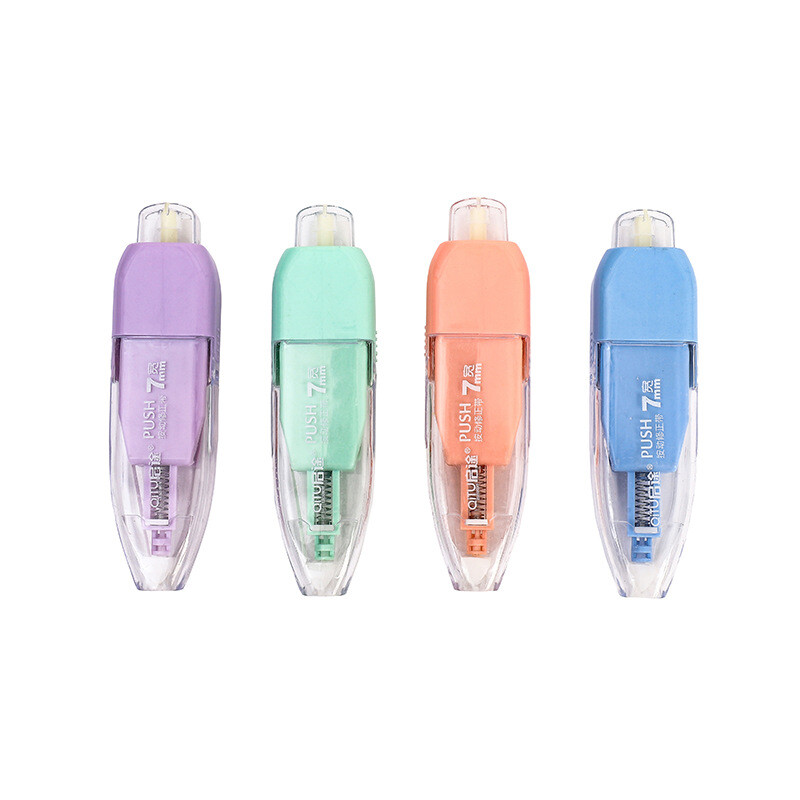 1 tk valget värvi korrigeeriv teip, mida on lihtne kasutada, aplikaator, pliiatsikujuline valgendusteip koheseks korrigeerimiseks kontoritarvete jaoks