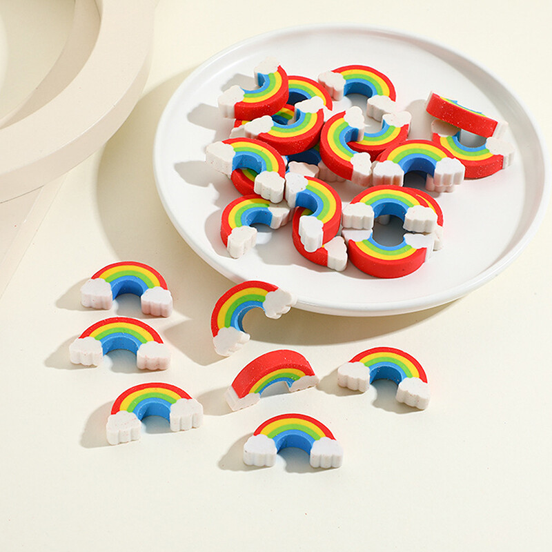 10 bucăți Creative Kawaii Rainbow Bridge Eraser Creion Cauciuc Rechizite școlare Drăguț Desene Animat Mini Rainbow Bridge Eraser Cadouri pentru copii