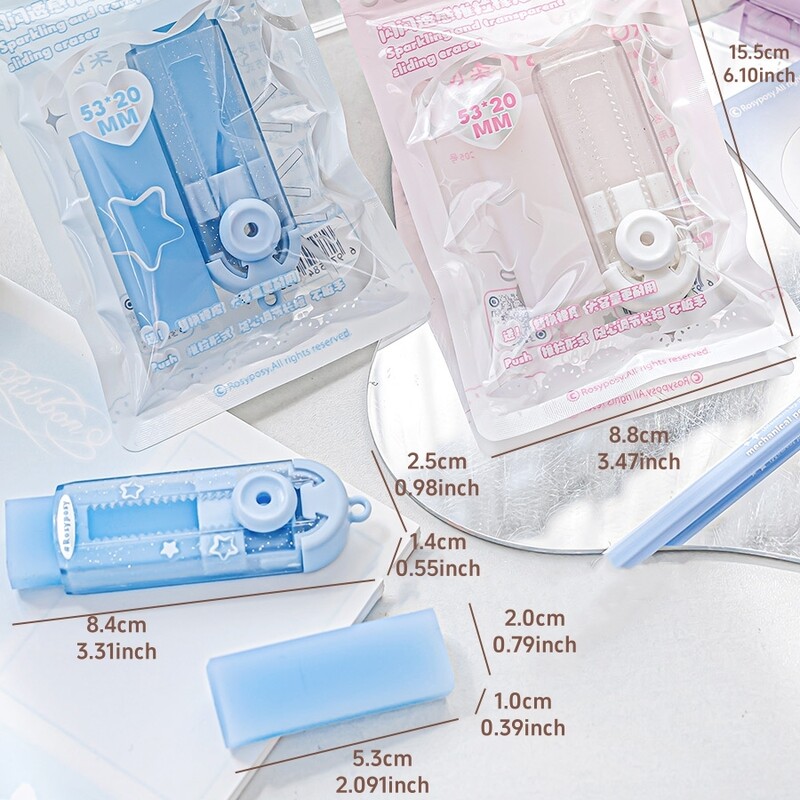 Set za punjenje kliznih gumica Svjetlucavi i prozirni Alat za ispravljanje s manje prašine koji se može ponovno puniti Uredska škola F7701