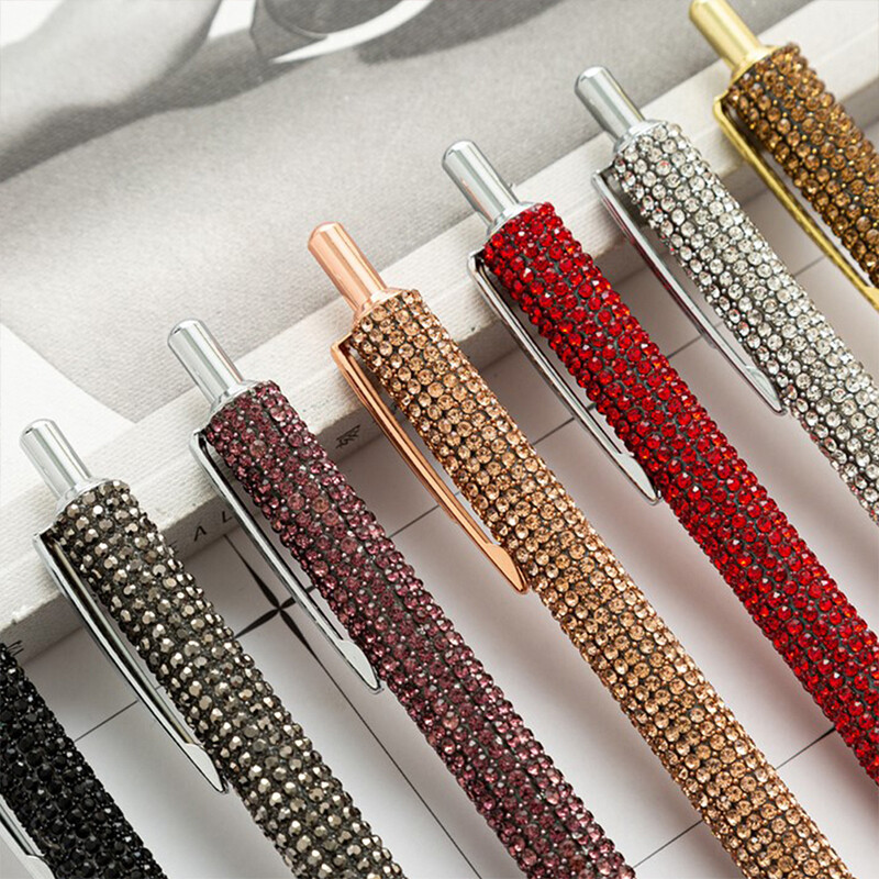 1 tk 0,5 mm sädeleva litriga kristallpliiats, must täidisega pastapliiats Kontoritarbed Geelpliiats Õpilaste kirjutusvahendid Kontoritarbed