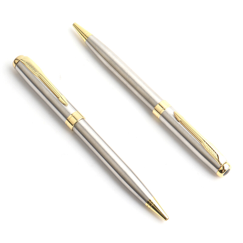 1 KOM Genkky metalne kemijske olovke od nehrđajućeg čelika Materia Rotirajuća kemijska olovka za školu Uredski poklon pribor za pisanje Plave olovke