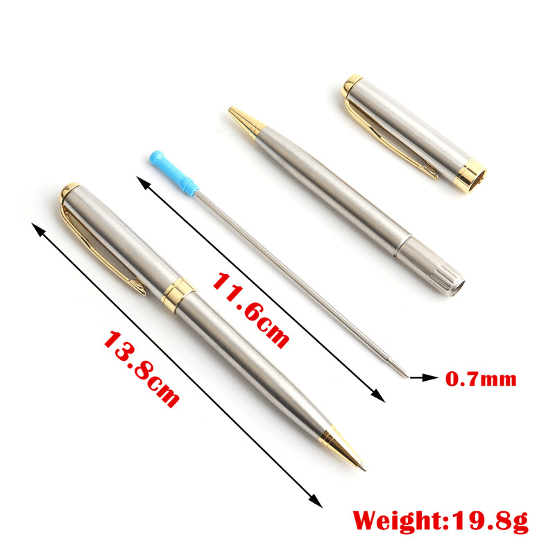 1 KOM Genkky metalne kemijske olovke od nehrđajućeg čelika Materia Rotirajuća kemijska olovka za školu Uredski poklon pribor za pisanje Plave olovke