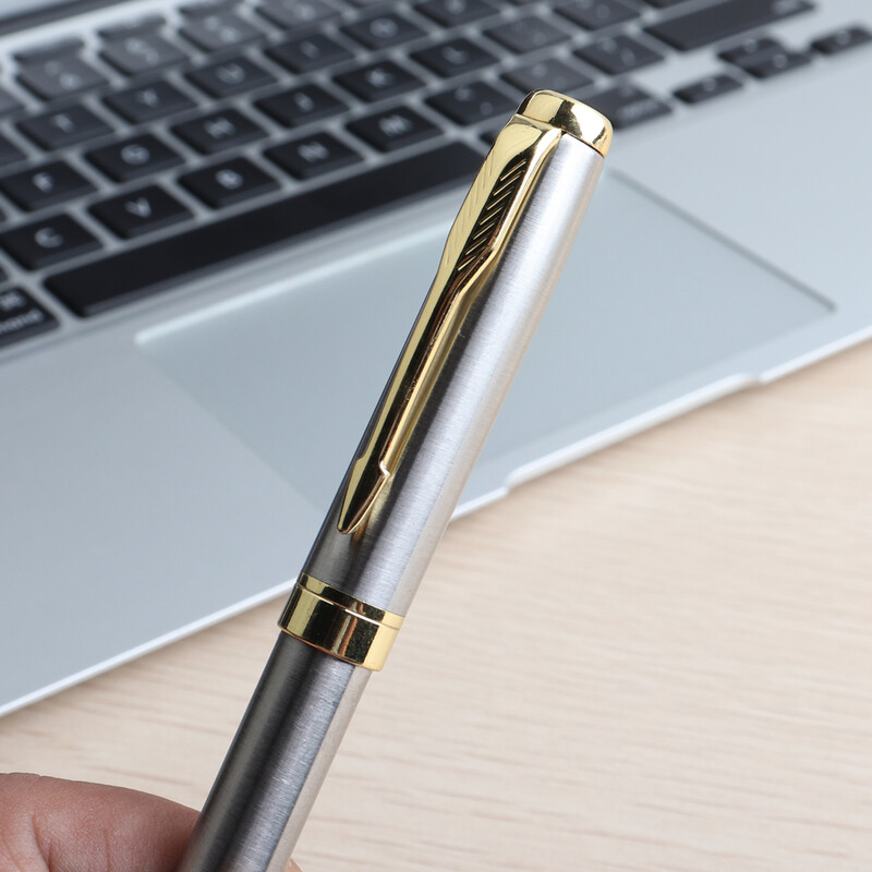 1 KOM Genkky metalne kemijske olovke od nehrđajućeg čelika Materia Rotirajuća kemijska olovka za školu Uredski poklon pribor za pisanje Plave olovke