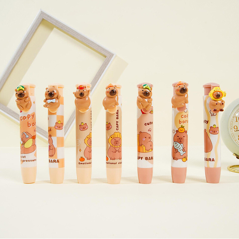 Armas ülestõstetav kapybara kustutuskumm, pehme puhas mehaaniline kustutuskumm Õpilase kirjatarbed Pressitav pliiats kustutuskumm Kontoritarbed kingitused