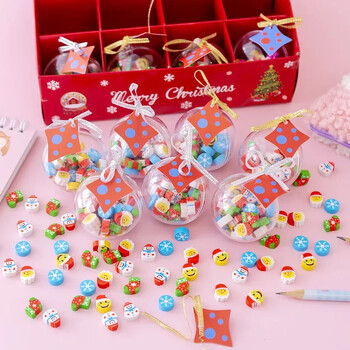 20 τμχ Χριστουγεννιάτικες γόμες με μολύβι Kawaii Snowman Santa Mini γόμες για παιδιά Μαθητικά δώρα Kawaii Γραφική ύλη Σχολικά είδη γραφείου