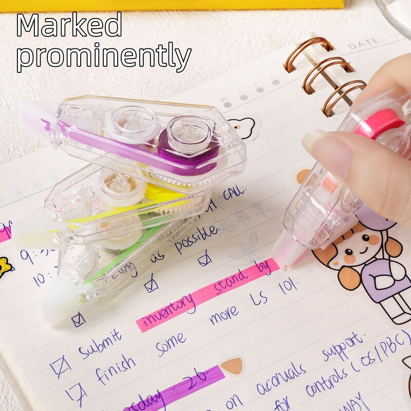 4/6 ролка Прозрачни цветни раздели Лента Записваеми раздели на файлове Флагове Цветни маркери за страници за четене на бележки Училищни офис консумативи