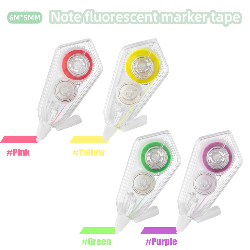 4/6 ролка Прозрачни цветни раздели Лента Записваеми раздели на файлове Флагове Цветни маркери за страници за четене на бележки Училищни офис консумативи