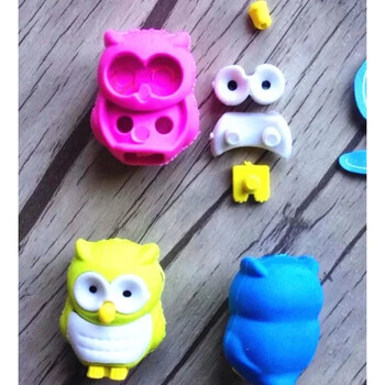 4 τμχ/παρτίδα Shape Rubber Eraser Cartoon Novelty 3D Owl Creative Kawaii Stationery είδη πάρτι Δώρο για παιδιά