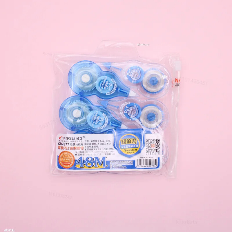 6 vnt. / rinkinys Paprastas korekcinis juostos volelis 8mx5mm balta lipdukų juostelė studentų klaidoms Trintukas juostelė Mokykliniai raštinės reikmenys