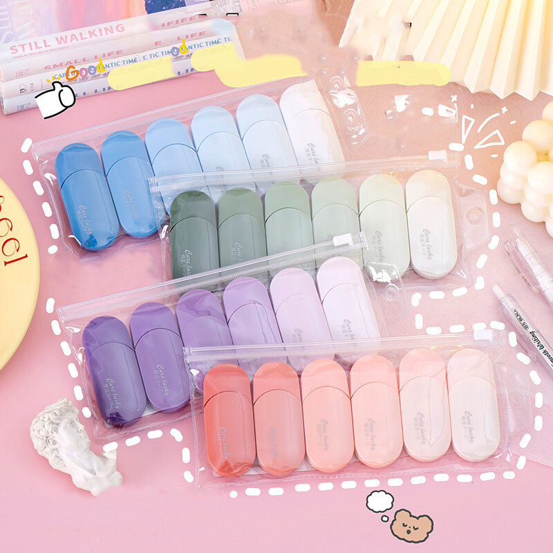 1 rinkinys / 6 vienetai mielas Kawaii gradacijos koregavimo juosta Pakeistas įrankiai Mokyklos biuro korektorius Kanceliarinės prekės Sweet Novelty Supplies