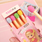 8 бр./компл. Kawaii гумена гума Детски подарък Ученически пособия Канцеларски мини цветни съвпадения Форма Гумена молив Гума Студентска награда