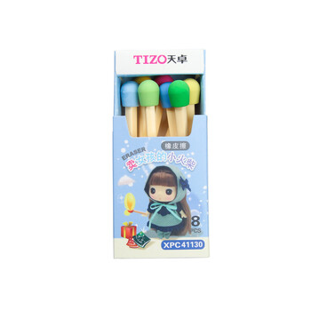 8 τεμ/σετ Kawaii Rubber Eraser Kid Gift Σχολικά είδη Γραφικής ύλης Mini Color matches Shape Rubber Pencil Eraser Student Award