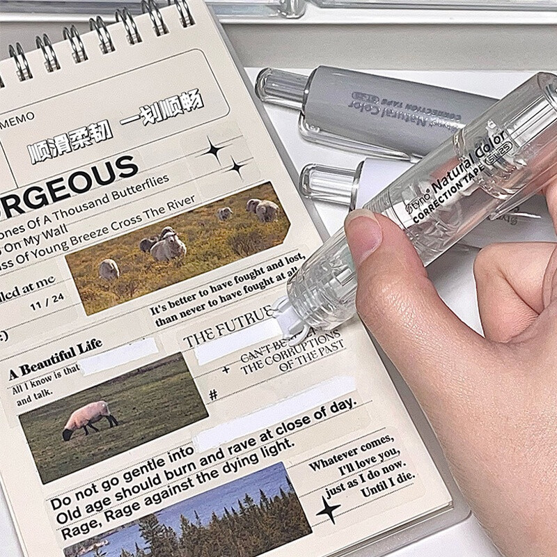 1 vnt Creative Didelės talpos skaidri korekcinė juosta, nešiojama keičiama šerdies korekcinė juosta Biuro reikmenys