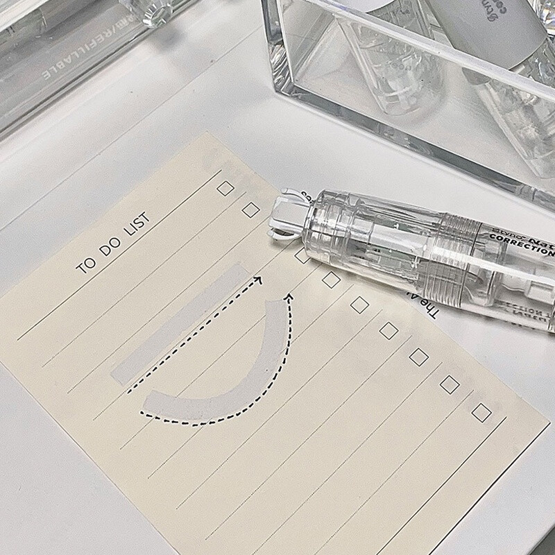 1 vnt Creative Didelės talpos skaidri korekcinė juosta, nešiojama keičiama šerdies korekcinė juosta Biuro reikmenys