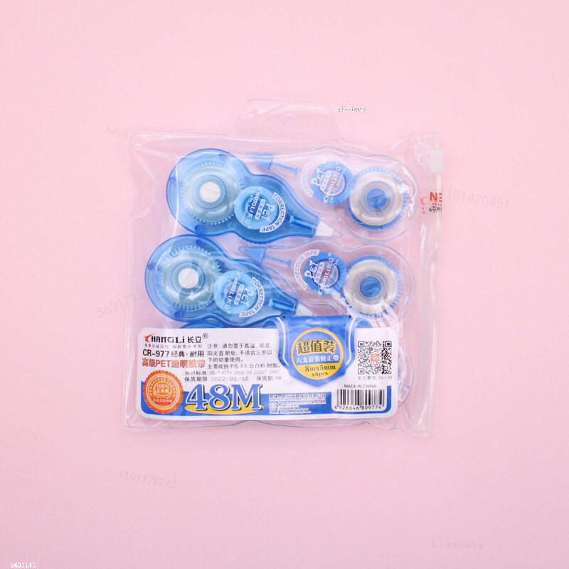 6 vnt / rinkinys Volelio korekcinė juosta 8mx5mm balta lipdukų juostelė studentų klaidoms Trintukas juosta Mokyklinės kanceliarinės prekės