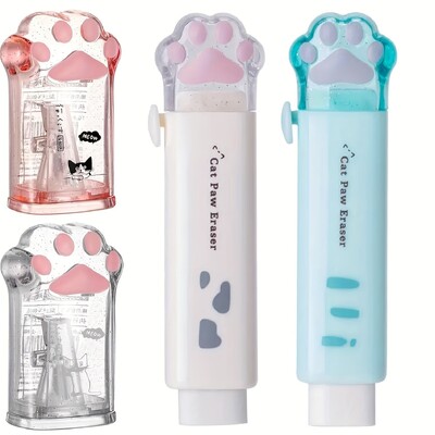 4бр. Сладък комплект канцеларски материали, Kawaii ученически пособия, 2 прибиращи се гуми и 2 острилки за моливи, Kawaii Office ученически пособия