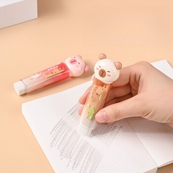 3 τεμ/παρτίδα Kawaii Capybara Cartoon Push-pull Design Γόμα για Pencil Cute Erasers Σχολικά είδη γραφείου Χαρτικά δώρου