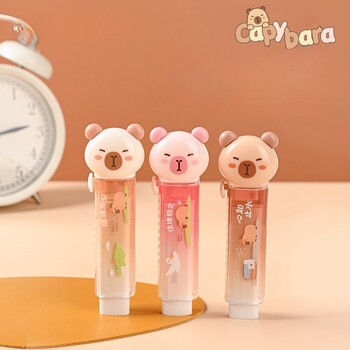 3 τεμ/παρτίδα Kawaii Capybara Cartoon Push-pull Design Γόμα για Pencil Cute Erasers Σχολικά είδη γραφείου Χαρτικά δώρου