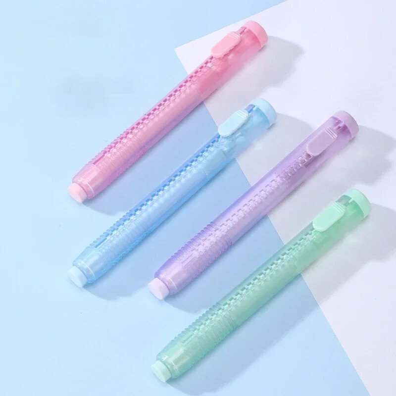 Kawaii kummist kustutuskummid koos sissetõmmatava pliiatsiga puhastuspuhastusvahendiga Korea kirjatarbed kooli kontoritarbed