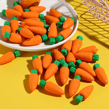 10Pcs/Lot Cute Cartoon Carrot Rubber Creative τρισδιάστατη γόμα λαχανικών Γόμες μολυβιών Σχολική γραφική ύλη Εργαλεία εκπαίδευσης παιδικής ηλικίας