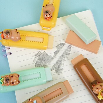 Νέα Push Pull Capybara Eraser Cute Soft 4B Mess Δωρεάν Σκίτσο Σταθερά σχολικά είδη