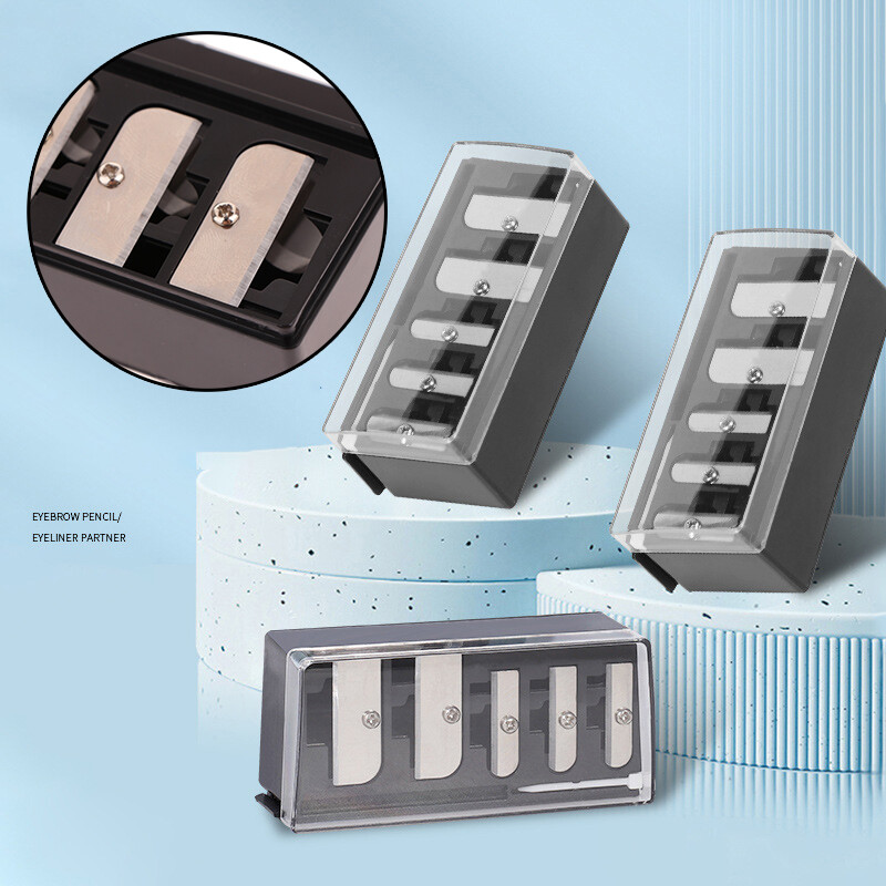 1 бр. Острилка с 5 дупки Многофункционална острилка за моливи с капак за очна линия Моливи за устни