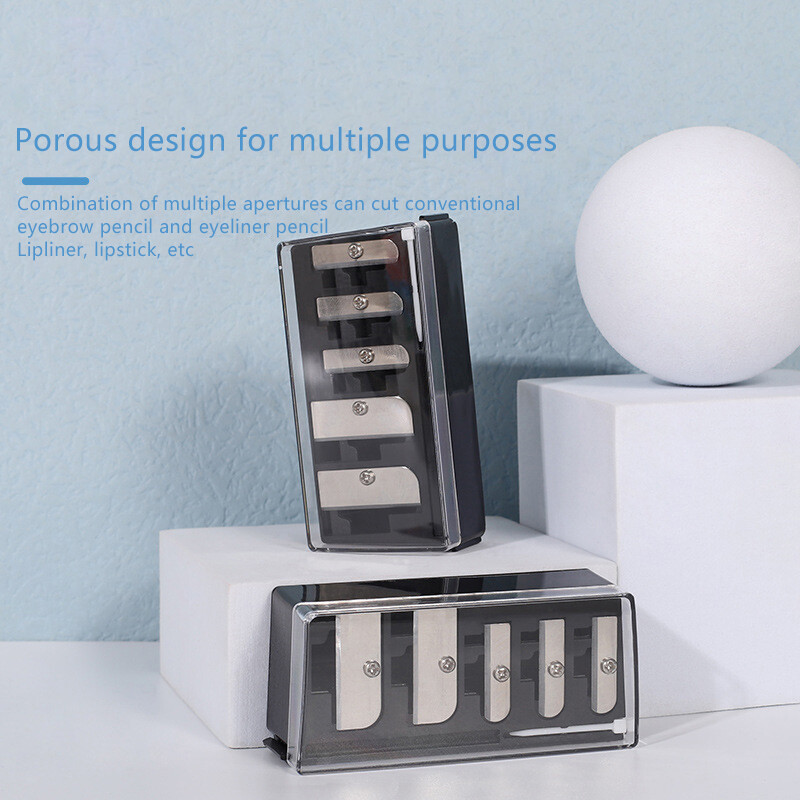 1 бр. Острилка с 5 дупки Многофункционална острилка за моливи с капак за очна линия Моливи за устни