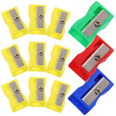 30PCS Мини пластмасова острилка за моливи Candy Color Стандартна машина за рязане на моливи Училищни офис консумативи Канцеларски материали (смесени цветове)