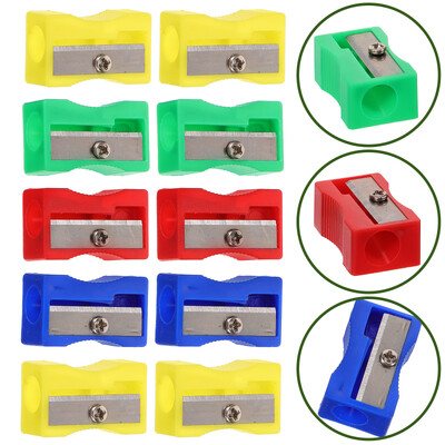 30PCS Мини пластмасова острилка за моливи Candy Color Стандартна машина за рязане на моливи Училищни офис консумативи Канцеларски материали (смесени цветове)