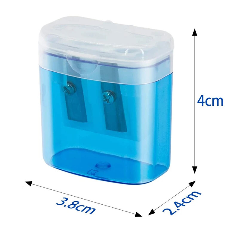 12 kom/kutija Ručno šiljilo za olovke Mala ručna šiljila za olovke s dvije rupe s poklopcem u 4 boje za dječji školski pribor