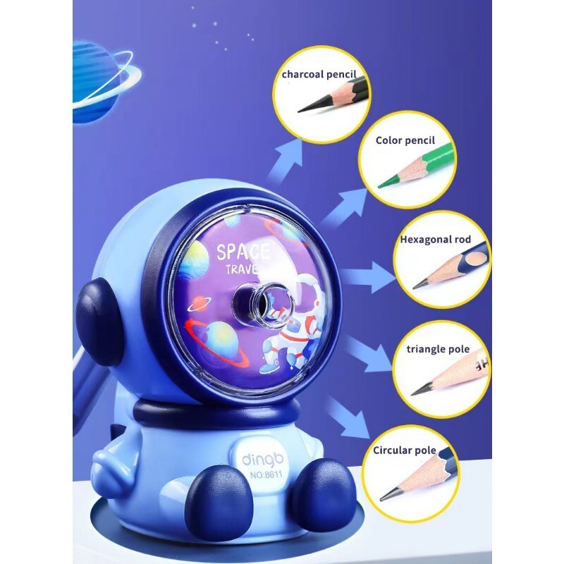 Astronaut Crtani učenici Pencil Hand Crank Ručno šiljilo Cartoon Pencil Cutter for SchoolStat