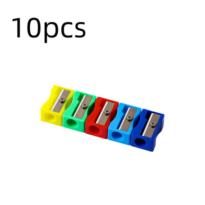 10 komada pravokutnog plastičnog šiljila s jednom rupom u boji za osnovnoškolce, ručno okretno šiljilo za olovke