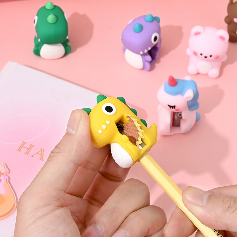 2/3 buc. Ascuțitor de creion cu unicorn drăguț, dinozaur, radieră gratuită Kawaii, urs iepure, tăietor de creion, instrumente de scris, rechizite școlare