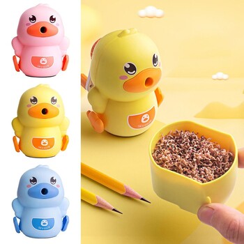 Cartoon Duck Hand Cranked Pencil Sharpener Anti-Sticking Lead μολύβι ακονίζοντας εργαλείο μπαίνει αυτόματα σε μολύβδινο επιστολόχαρτο Ωραίο δώρο