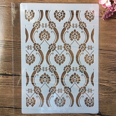 A4 29cm veľké kvety textúra DIY vrstvené šablóny nástenná maľba scrapbooking vyfarbovanie embossovanie album dekoratívna šablóna