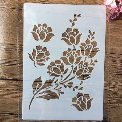 A4 29cm veľké kvety textúra DIY vrstvené šablóny nástenná maľba scrapbooking vyfarbovanie embossovanie album dekoratívna šablóna