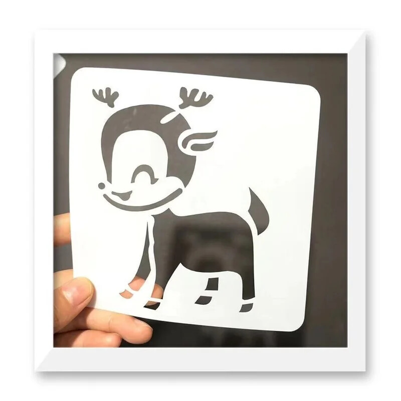 12 бр./компл. Деца Ученици Шаблон за рисуване Карикатура Животни Катерица Лъв Шаблони Шаблон за рисуване за Декор на албум с лексикон