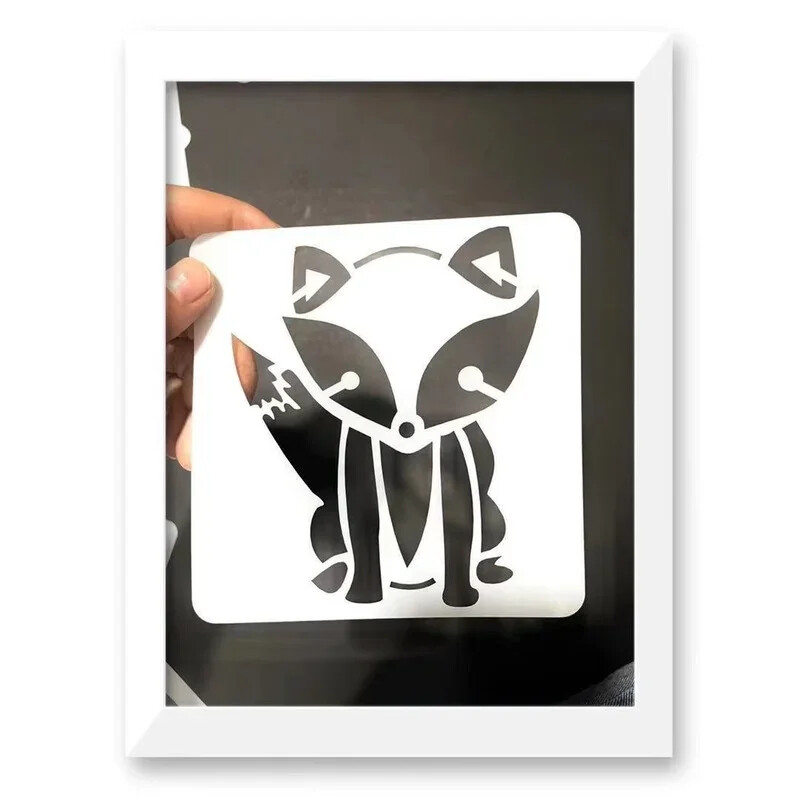 12 бр./компл. Деца Ученици Шаблон за рисуване Карикатура Животни Катерица Лъв Шаблони Шаблон за рисуване за Декор на албум с лексикон