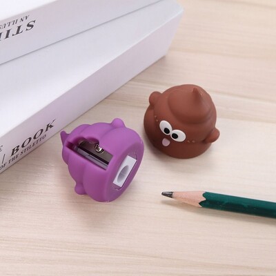 „Creative Poo“ formos pieštukų drožtuvo vadovas Mini animacinių filmų drožtukas, PVC mokyklinės reikmenys