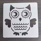 1 KOM 13*13 Cm Predložak lijepe sove DIY Šablone za slojeve Zidne slike Spomenar Bojanje Reljefni album Predložak ukrasne kartice