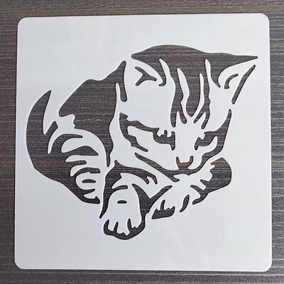 1 KOM 13*13 Cm Predložak lijepe sove DIY Šablone za slojeve Zidne slike Spomenar Bojanje Reljefni album Predložak ukrasne kartice