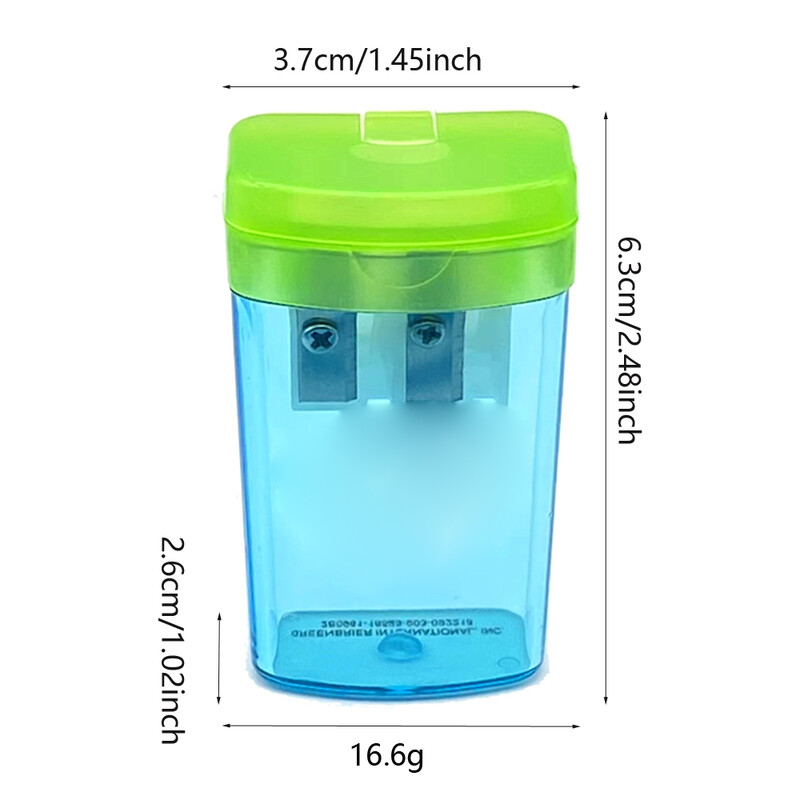 2 vnt/komplektas studentams apverčiami dvigubų skylučių pieštukų drožtukai Patogi ir patvari pažangi lizdinė pakuotė, 614A-2plus