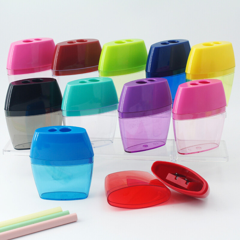 Šiljilo velikog kapaciteta s dvije rupe i spremnikom za strugotine, izdržljivo i jednostavno za korištenje, savršeno šiljilo za studente