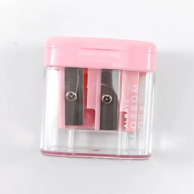 Ascuțitoare de creion din plastic cu găuri duble Mașină de tăiat creion standard de culoare bomboană 0576