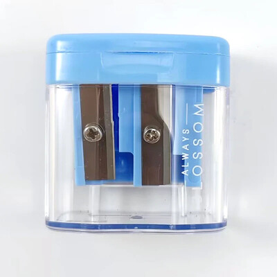 Ascuțitoare de creion din plastic cu găuri duble Mașină de tăiat creion standard de culoare bomboană 0576