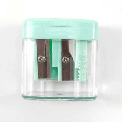 Ascuțitoare de creion din plastic cu găuri duble Mașină de tăiat creion standard de culoare bomboană 0576